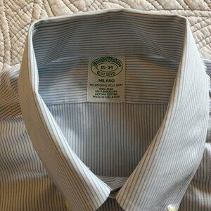 BROOKS BROTHERS MILANO SZ 15 -34 NON-IRON ALL SUPIMA COTTON LS DRESS SHIRT